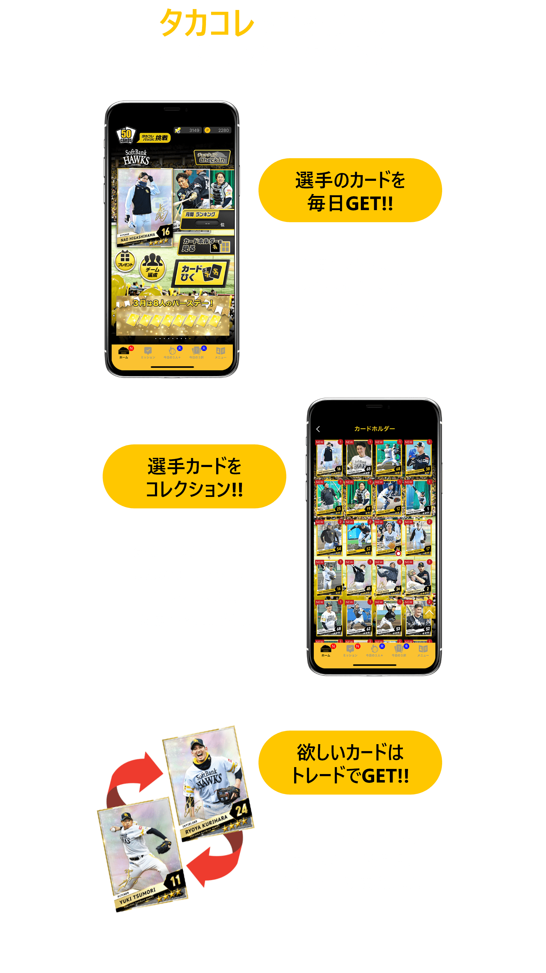 ホークスカードコレクション タカコレ| 福岡ソフトバンクホークス公式